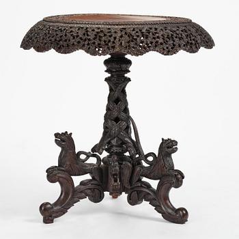 An Indian 'blackwood' occasional table, Bombay Presidency, around 1880.