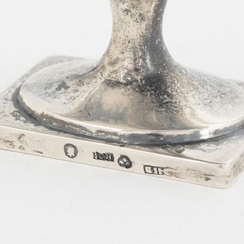 A pair of Swedish Parcel-Gilt Silver Salt Cellars, mark of Olof Hellbom,  Stockholm 1816.