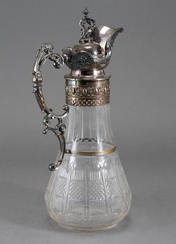 VINKANNA, glas och nysilver, sent 1800-tal.