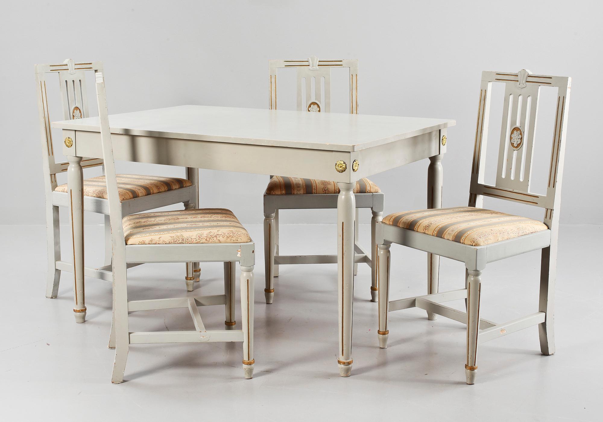 MATGRUPP, 5 delar, gustaviansk stil, 1900-tal.