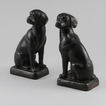 BOKSTÖD, ett par, patinerad metall, 1900-tal.