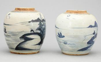 BOJANER, 2 st, porslin, Kina, 1800-tal.