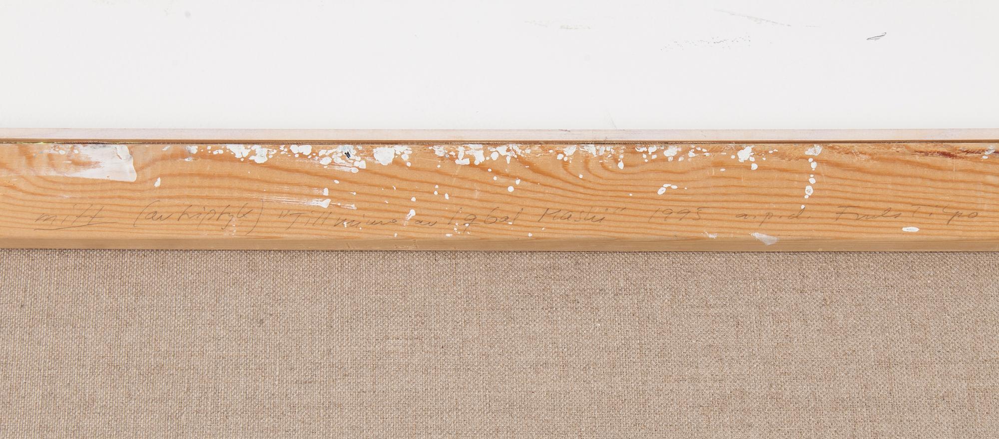 FRULS TILPO, triptyk, olja på duk, signerad och daterad 1995 på spännramen.