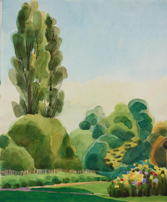 Josef Frank, akvarell, Regents Park.