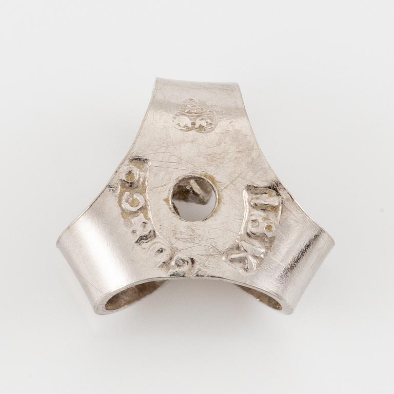 A pair of earrings in 18K white gold with cultured South Sea pearls and round brilliant-cut diamonds.