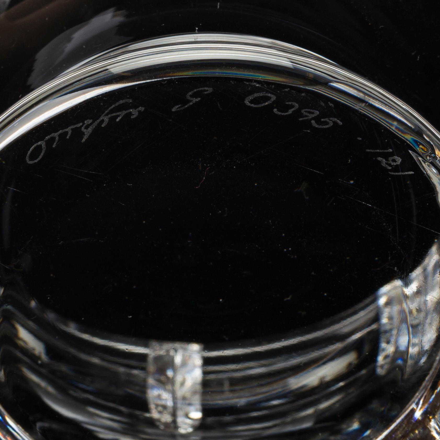 SKÅLAR, ett par, glas, "Tusen Fönster", Simon Gate, Orrefors, 1900-talets mitt.