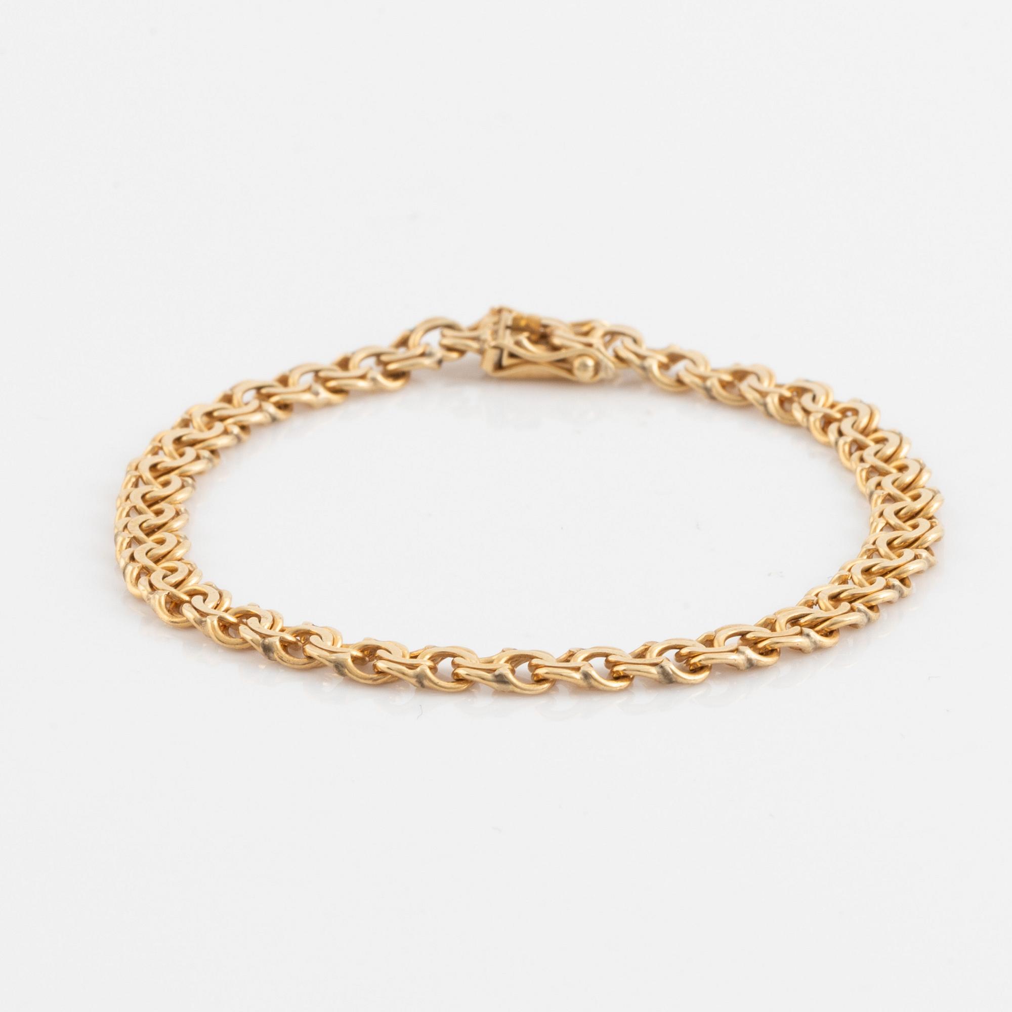 Armband,  14K guld, bismarcklänk.