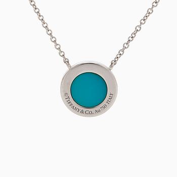 Tiffany & Co, kaulakoru, "T Two Circle", 18K valkokultaa ja turkoosi.