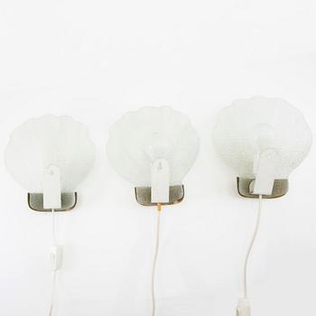 Wall lamps 3 pcs 1940s/50s Swedish Modern.