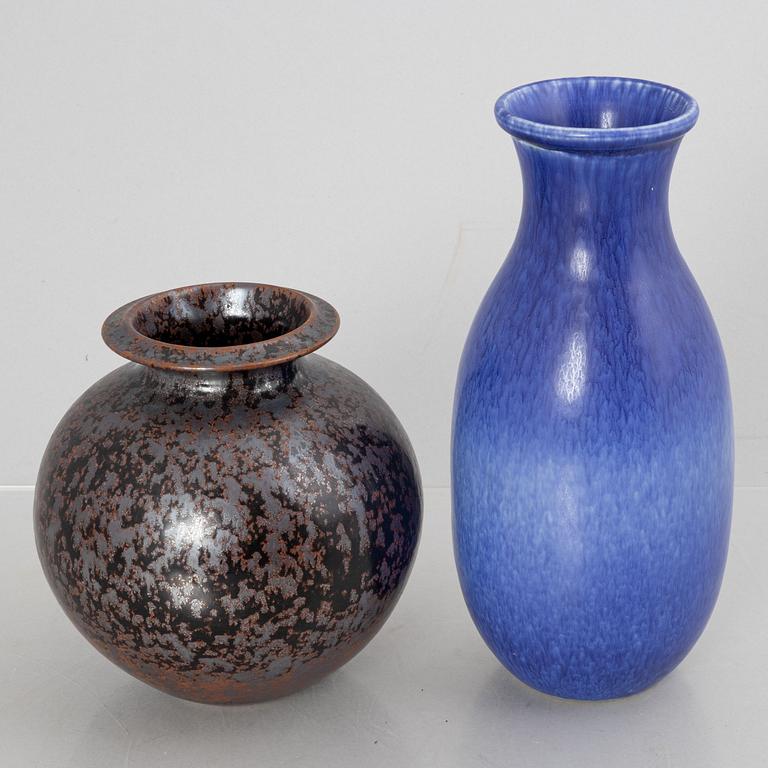 Sven Wejsfelt, two stoneware vases, Gustavsbergs Studio 1988.