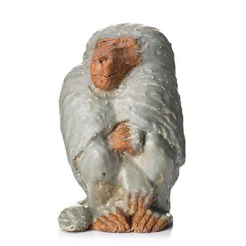 Michael Schilkin, a stoneware sculpture of a monkey, Arabia, Finland, probably 1940s.