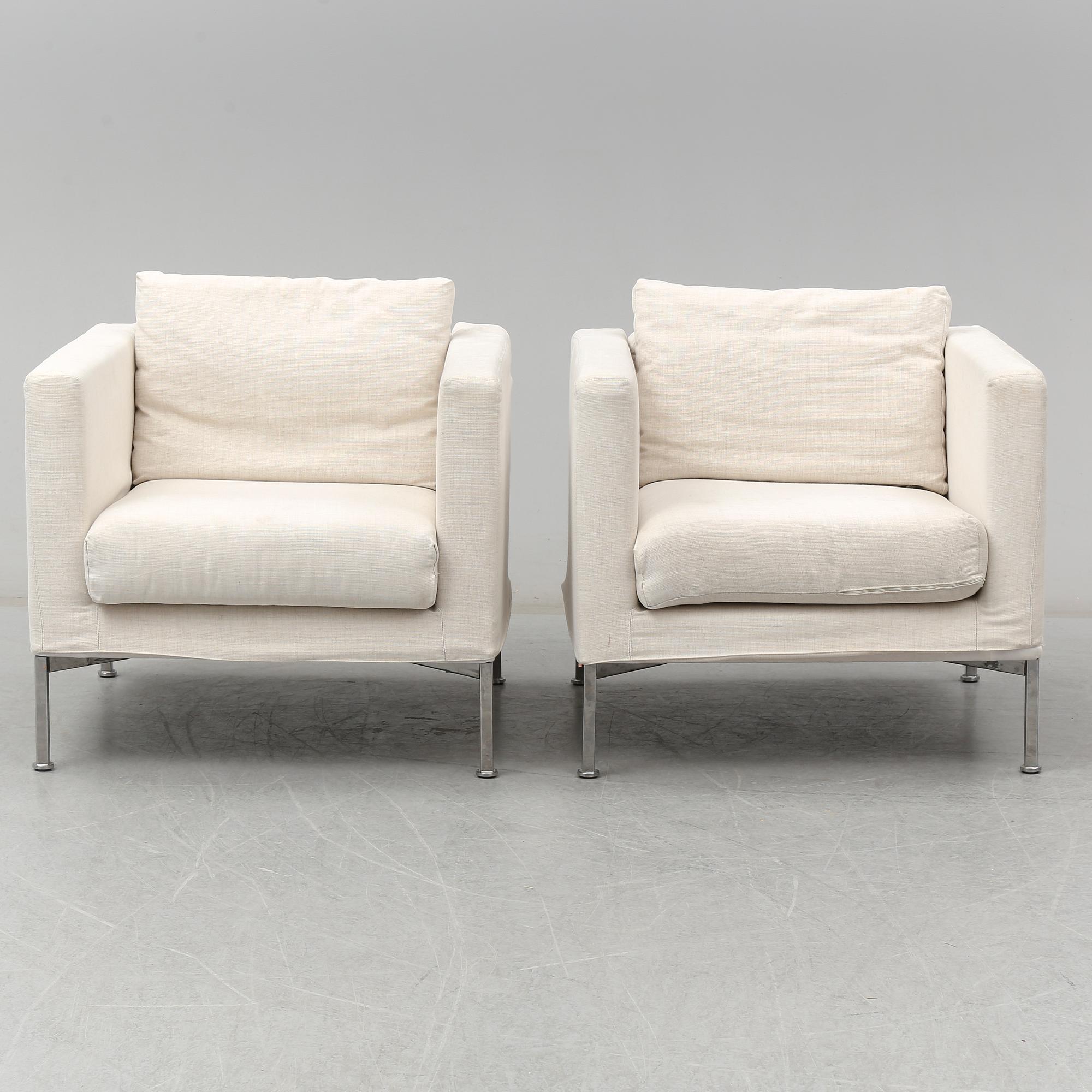 A pair of 'Box' easy chairs by Piero Lissoni from Living Divani.