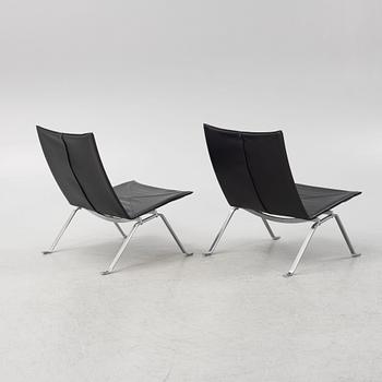 Poul Kjaerholm, fåtöljer, ett par, "PK22", Fritz Hansen, Danmark, 1987.