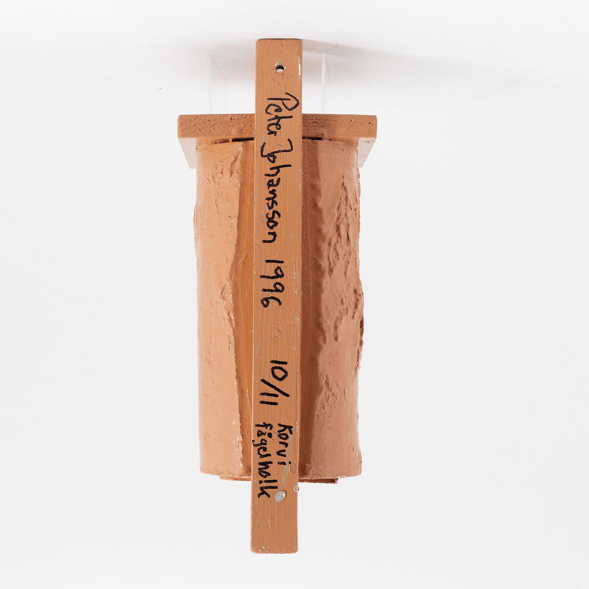 Peter Johansson, multiple/relief, 1996, painted wood/mixed media, signed 10/11.