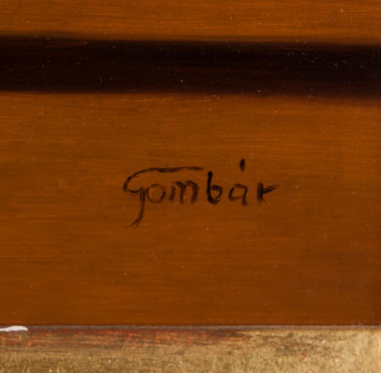 ANDRÁS GOMBÁR, olja på skiva, signerad.