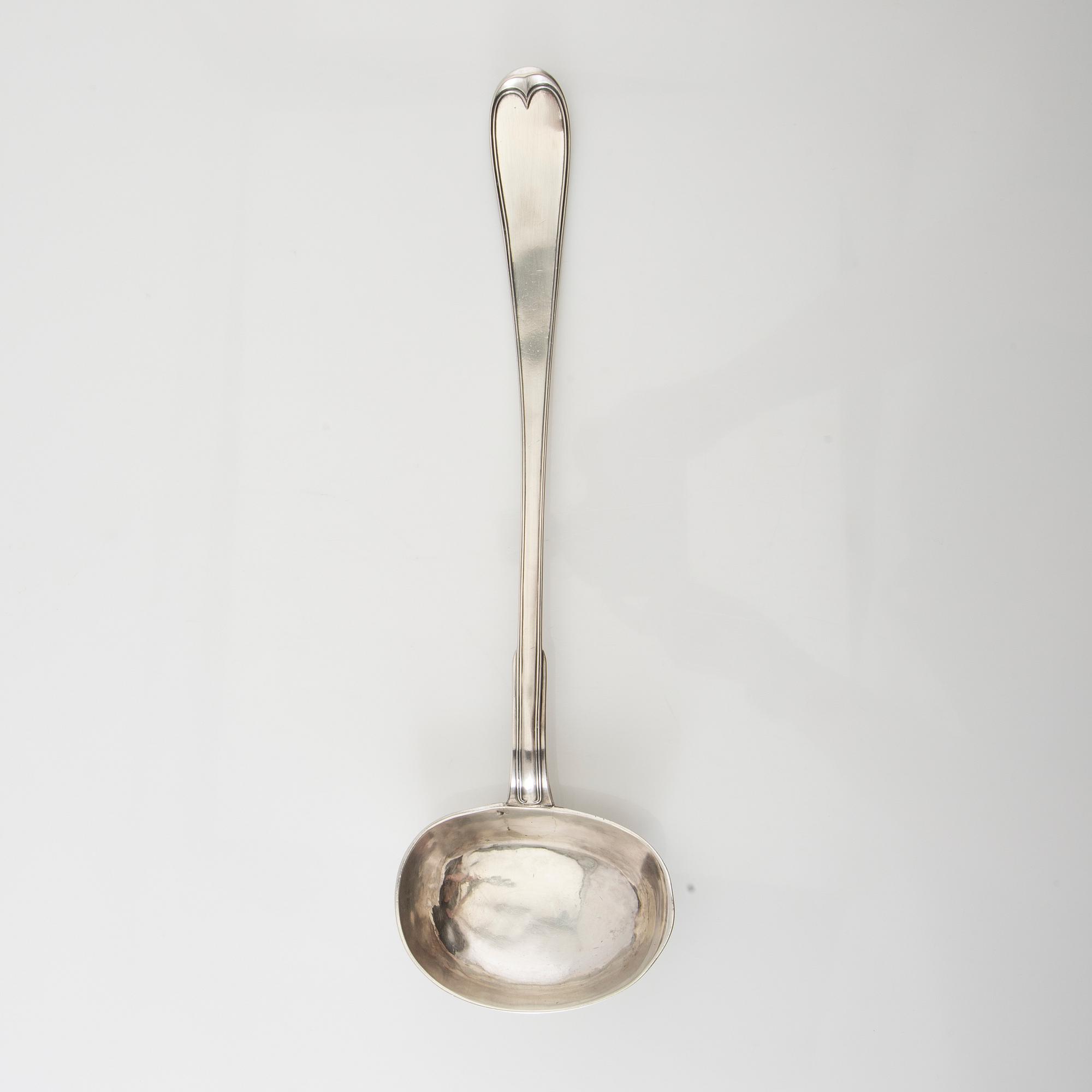 Pehr Zethelius or Adolf Zethelius, soup ladle silver Stockholm 1803.