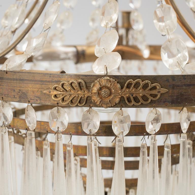 A Gustavian style chandelier, first half of the 20th Century.