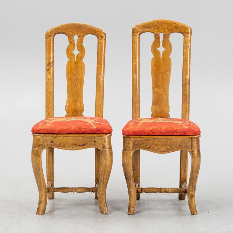 A pair of late Baroque chairs, 18th century.