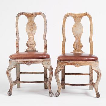 A pair of late Baroque chairs, mid 18th century.