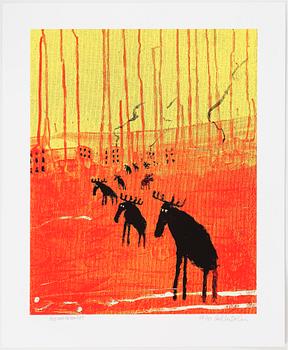 Carl Johan De Geer, lithograph in colours, signed 28/30.