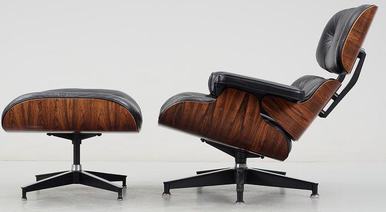 CHARLES & RAY EAMES, "Lounge Chair and ottoman" Herman Miller, USA 1970-80-tal.