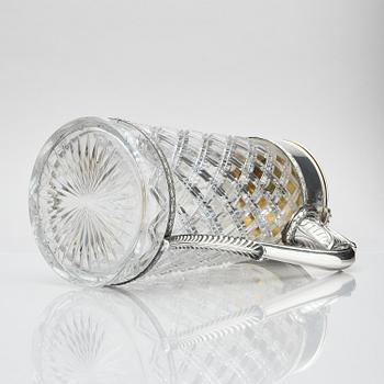 A  flamboyant and unusual large silver and cut-glass decanter by Wilhelm Bolin, Moscow 1912-1917, W.A. Bolin.