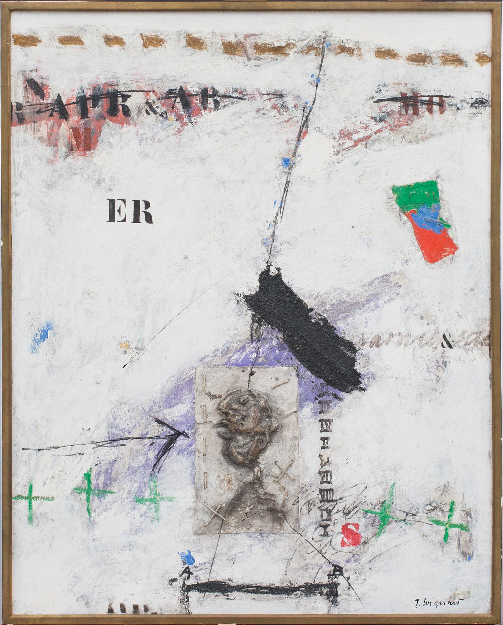 JAMES COIGNARD, olja samt applikation på duk, signerad.