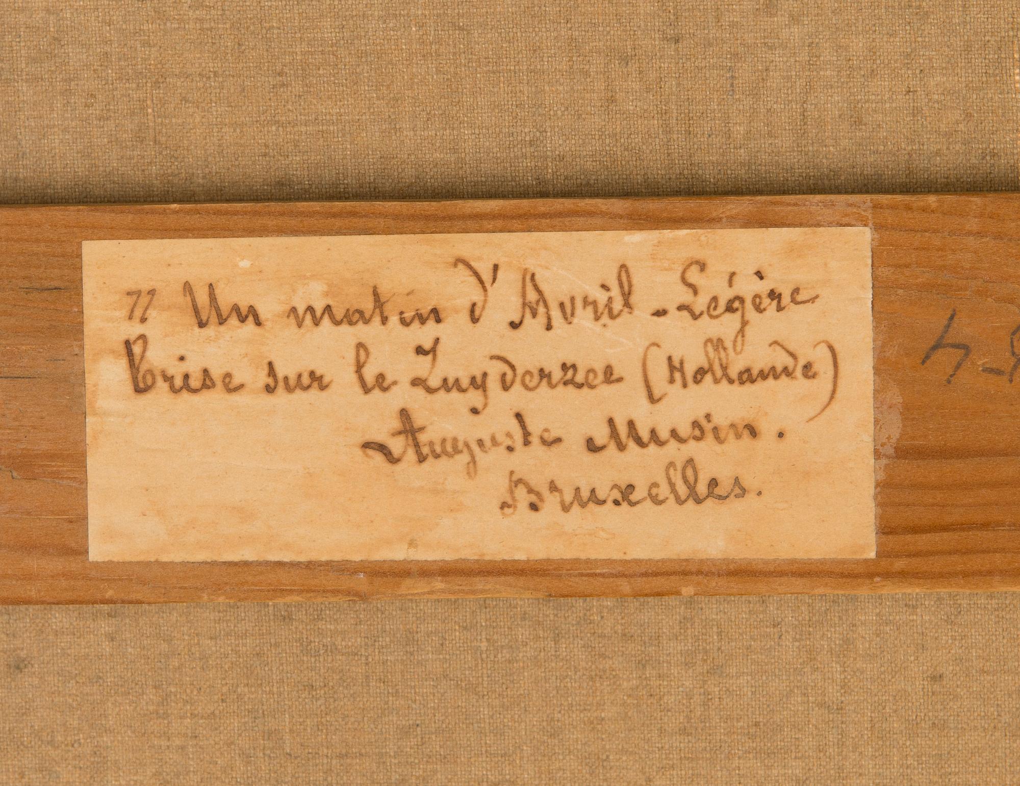Auguste Musin, "Un matin d'Avriel - Légère Brise sur le Zuidersee (Hollande)".