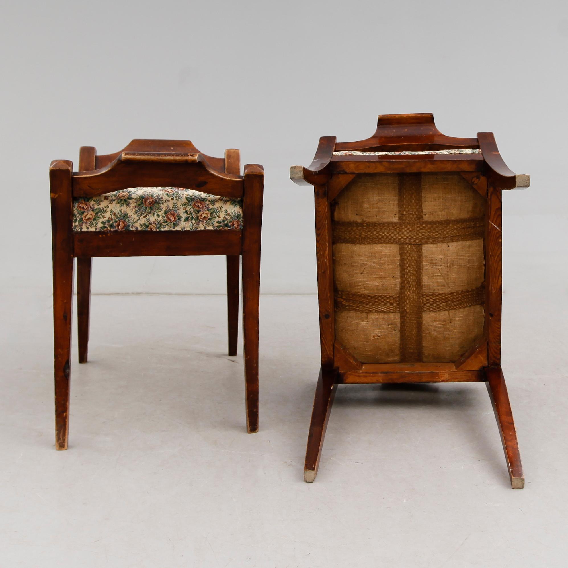 TABURETTER, 4 st, empire, 1800-talets första hälft.