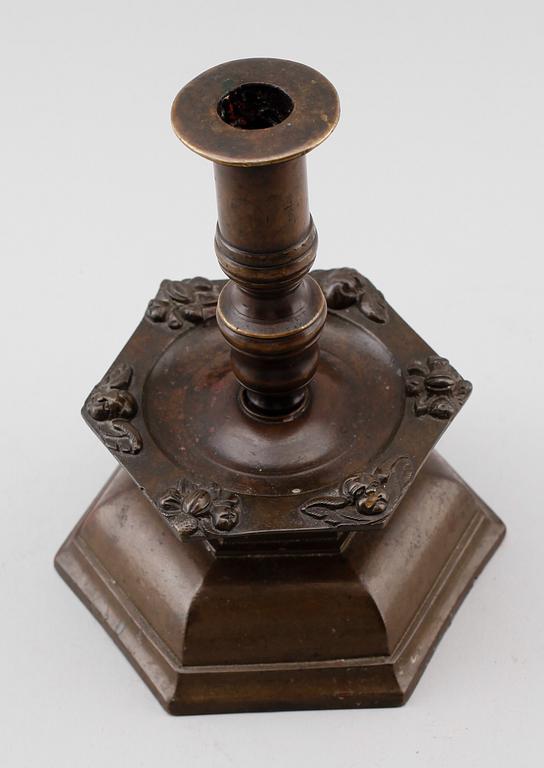 LJUSSTAKE, mässing, barock, 1600-tal.