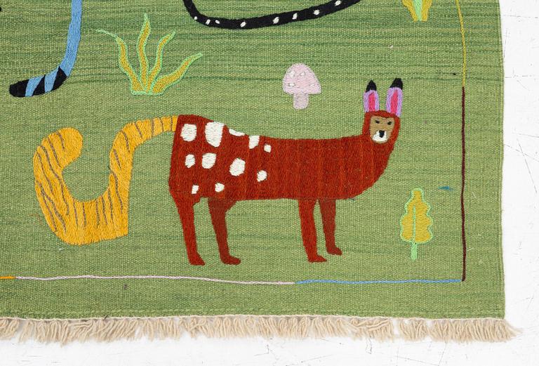 Matta, handbroderad Kelim, ca 177 x 123 cm.