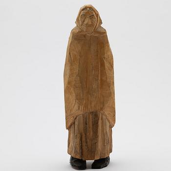Axel Petersson Döderhultarn, figure, Old Woman, from "Auction".