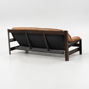 A leather upholstered sofa, later part of the 20th Century.