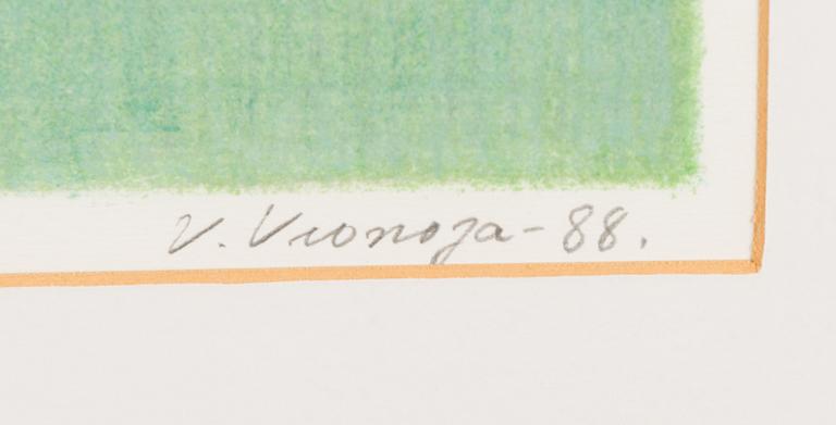 VEIKKO VIONOJA, litografi, signerad och daterad -88.