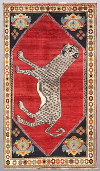 A rug, Figural Kashgai, ca 242 x 130 cm.