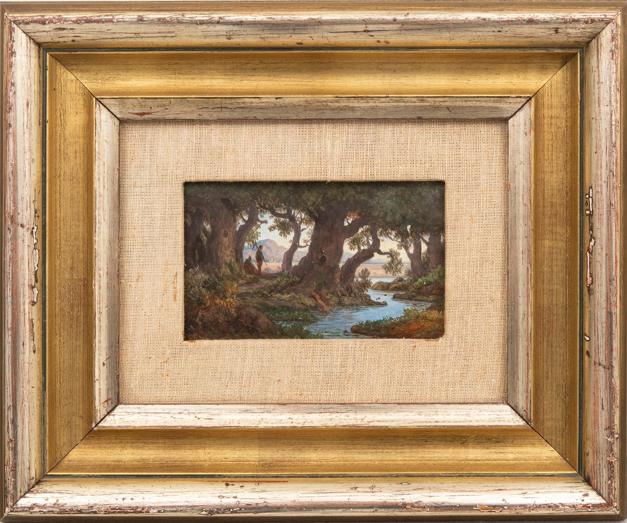 Okänd konstnär 1800-tal , aset of two oils on canvas laid on panel signed.