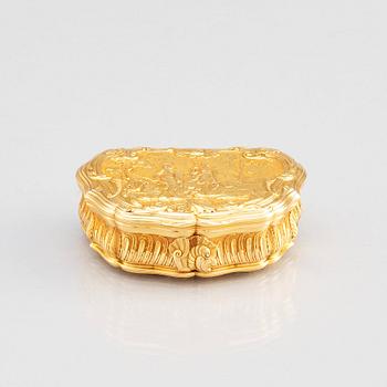 Frantz Bergs, dosa, guld, (verksam i Stockholm 1725-1777) 1700-talets mitt. Rokoko.