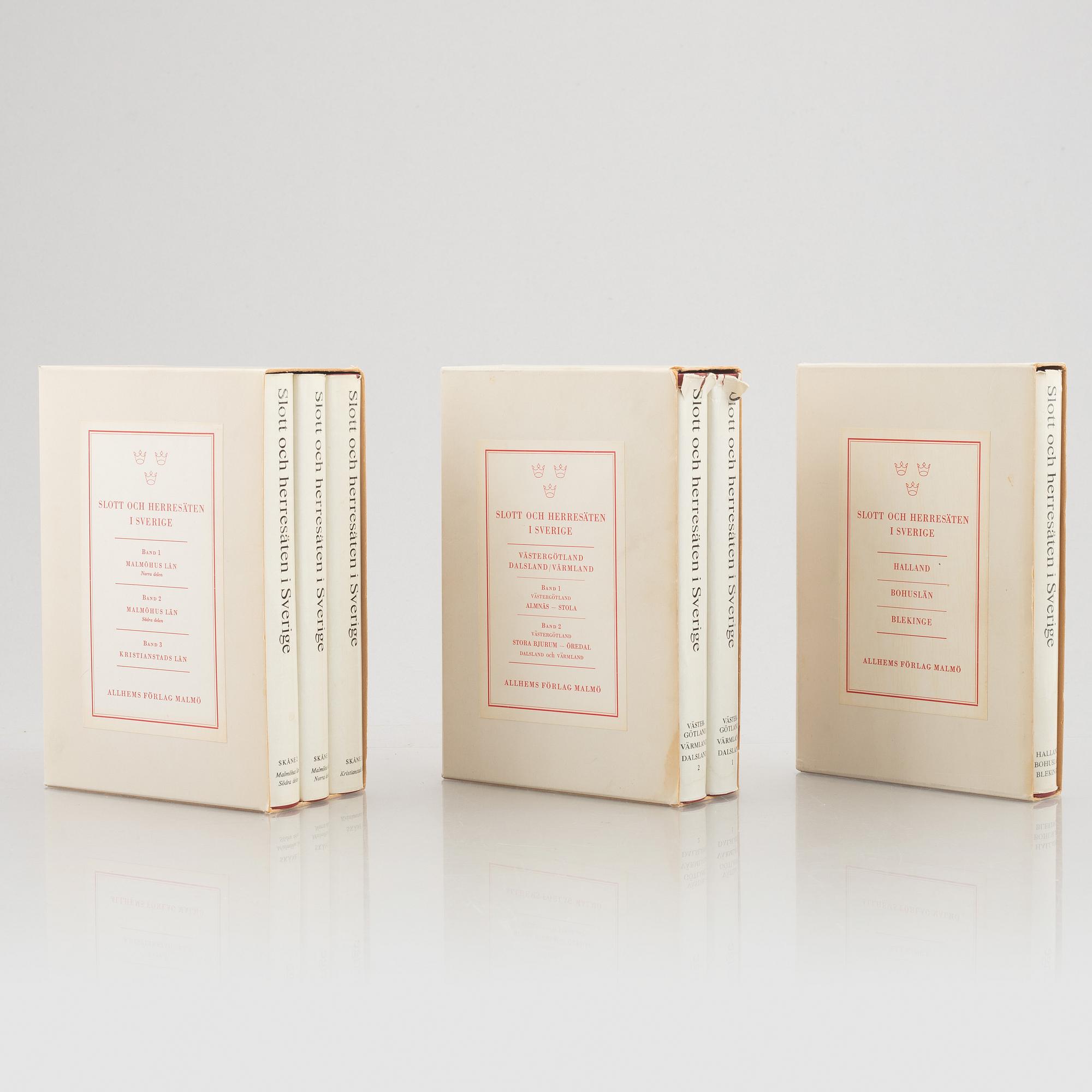 Books, 'Svenska Slott och Herresäten', 18 volumes, Allhems Förlag ...
