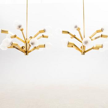 Axel Annell, attributed, ceiling lamps, a pair, second half of the 20th century.