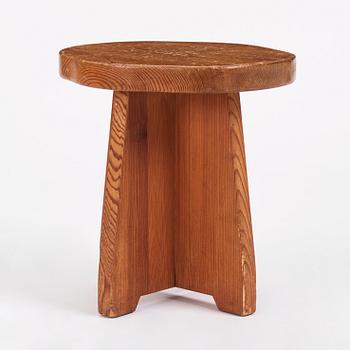 David Rosén, a Swedish Modern "Berga" pine stool, Nordiska Kompaniet, 1940s.
