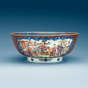 1718. A large famille rose punch bowl, Qing dynasty, (1736-95).