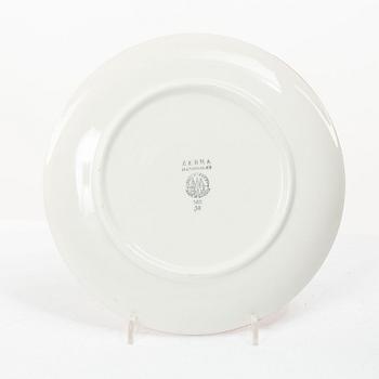 Eugen Trost, Five 'Red Zebra' cream-ware side plates. Uppsala-Ekeby Gefle.