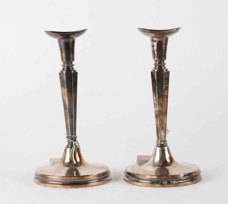 LJUSSTAKAR, ett par, silver, MGAB, Uppsala, 1959.