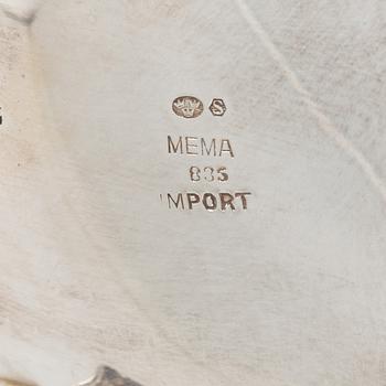 Kaffeservis, 3 delar, silver, rokokostil, svenska importstämplar, 1900-tal.