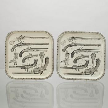 BRICKOR, 2 st, plåt, Piero Fornasetti, Italien 1900-talets mitt.
