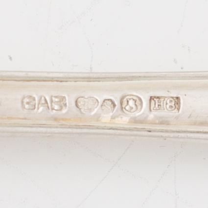 Guldsmedsaktiebolaget (GAB), Bestickdelar, 16 st, silver, modell Vasa, Stockholm 1939.
