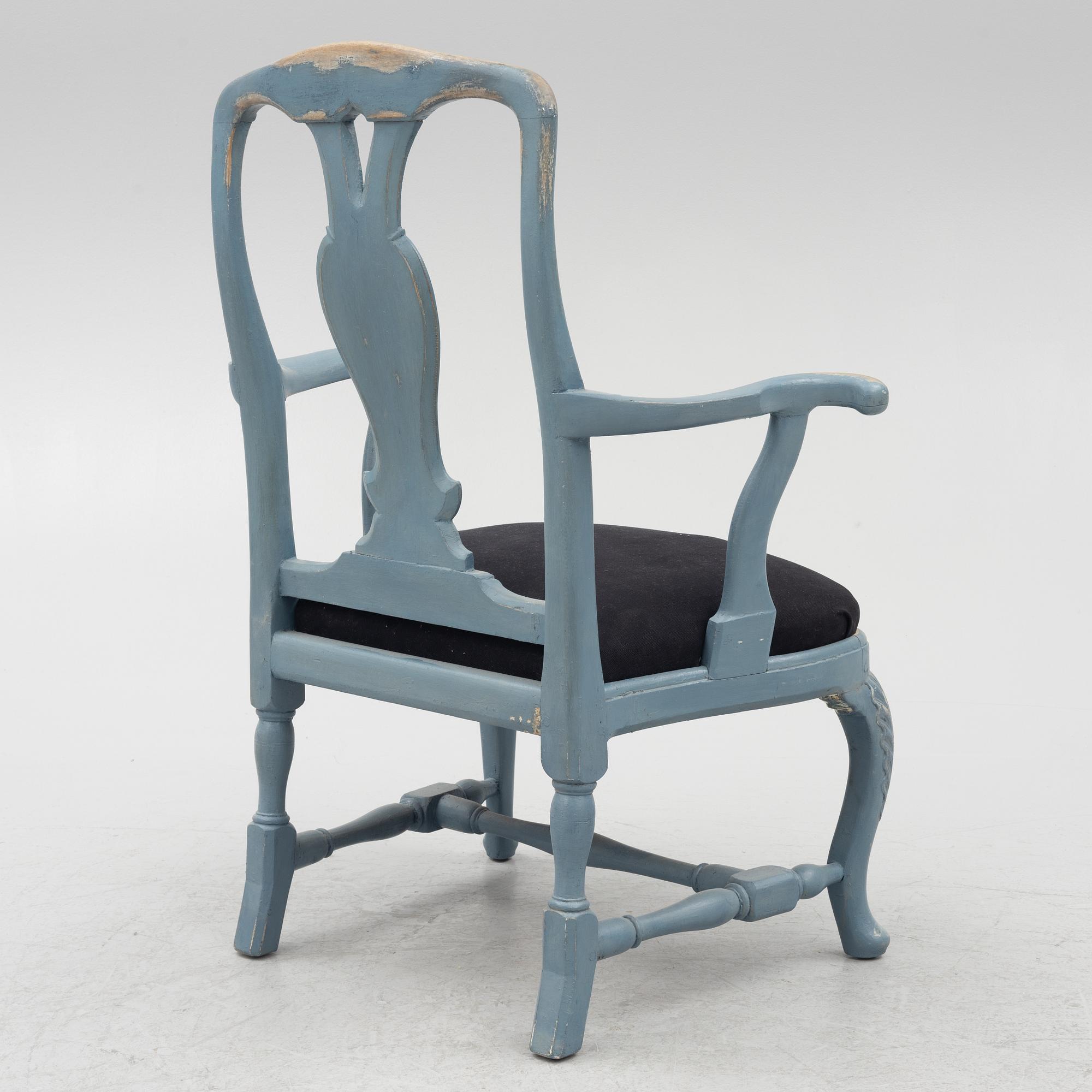 A late Baroque / early Rococo chair, Stockholm, mid-18th Century.