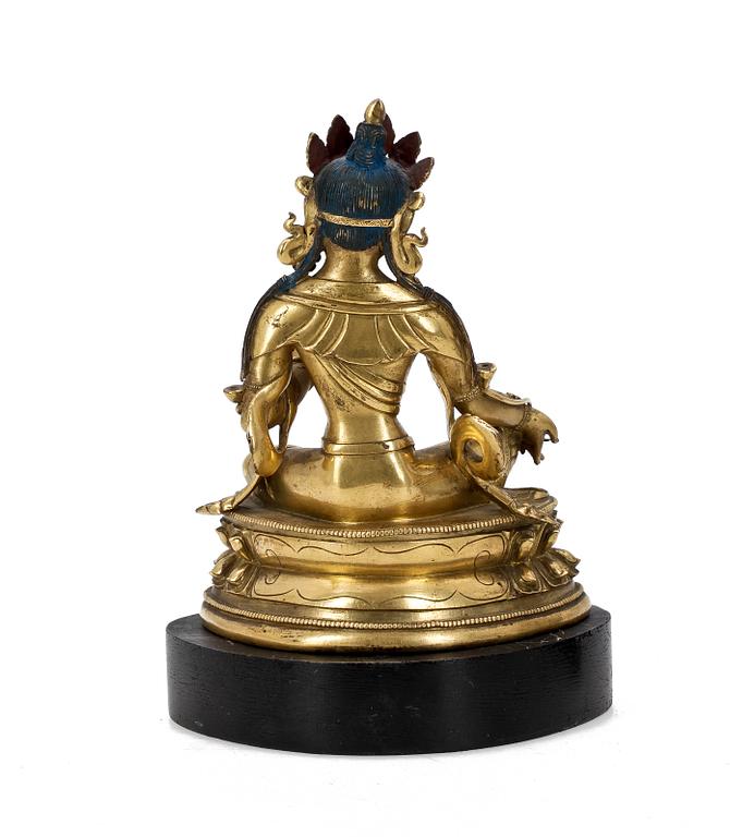 A gilt bronze figure of Green Tara, Sino-Tibetan, 18th Century.