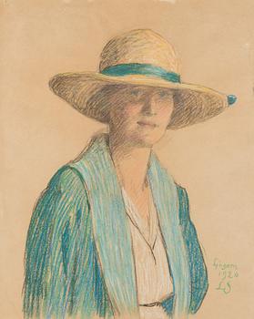 Louis Sparre, pastel, signed "Ljugarn 1920 LS".