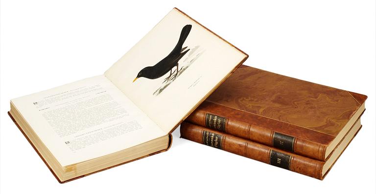 BOK, 3 vol, "Svenska Fåglar", M,W & F von Wright. Stockholm, 1929.